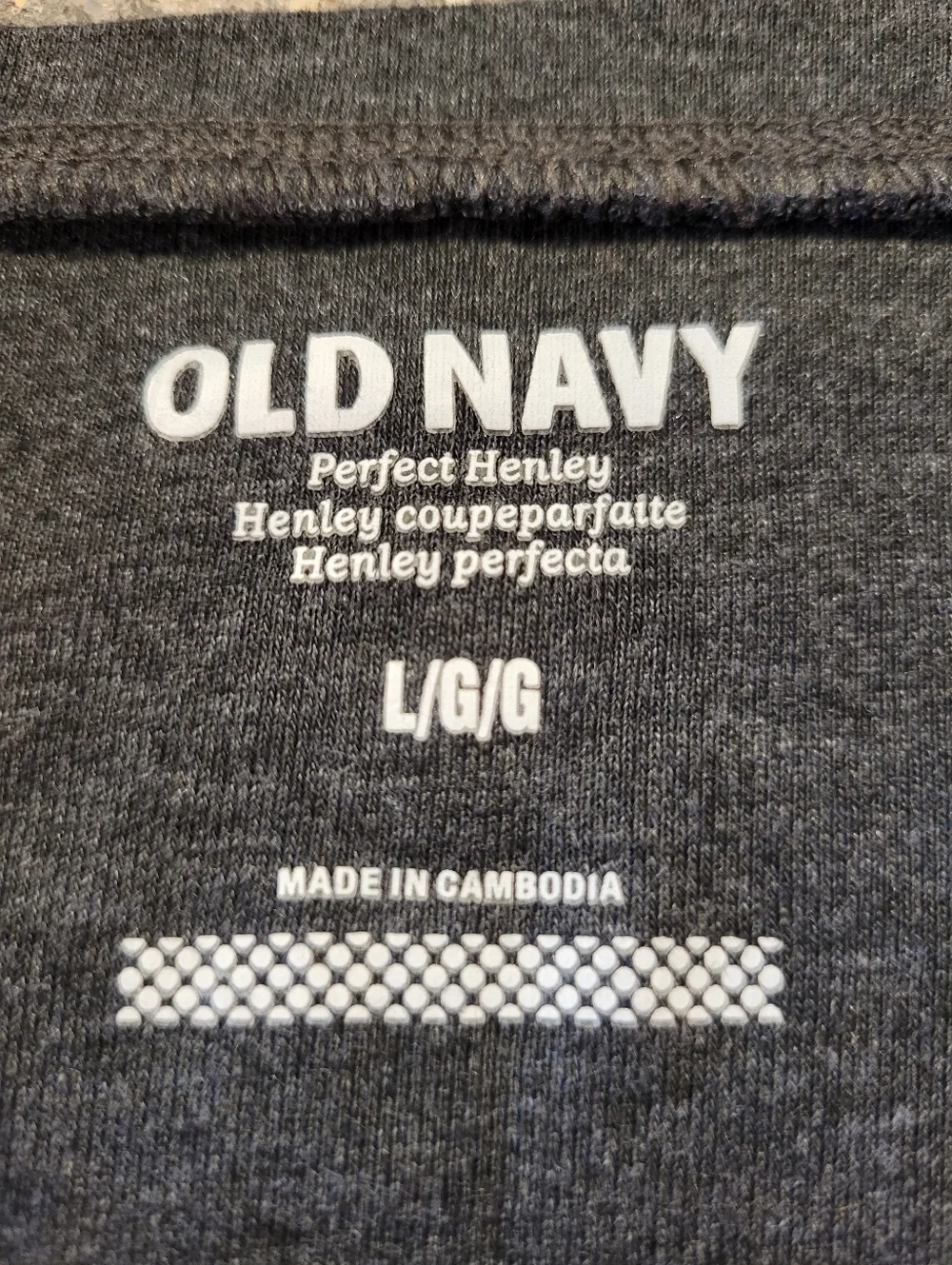 Old Navy Perfect Henley Gray Short Sleeve Scoop Neck Top